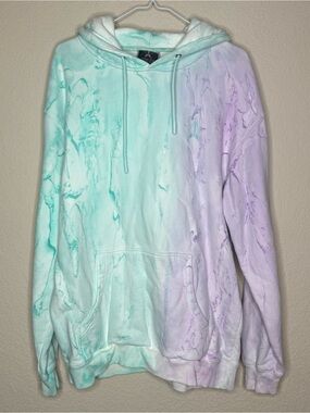 Jeffree Star Fashion Blue to Purple Fade Side by Side Tie Dye Hoodie Size XL
